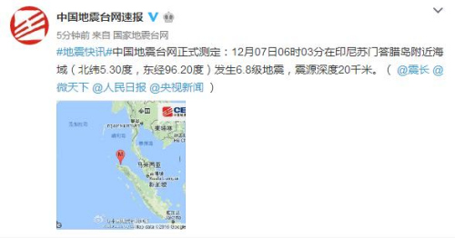 印尼附近海域发生6.8级地震，海啸预警与社区应对
